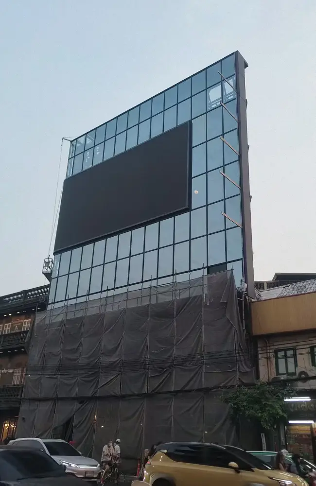 Post-Installation View of the Glass Curtain Wall Project in Thailand